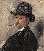 Portrait of Carl Schuch, Wilhelm Leibl